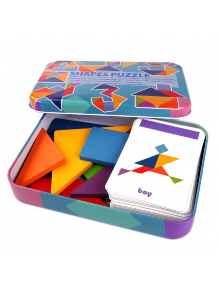 GRA TANGRAM W METALOWEJ PUSZCE: 110 WZORÓW Z KARTAMI