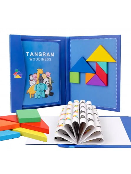 GRA MAGNETYCZNY TANGRAM Z KSIĄŻECZKĄ WZORÓW