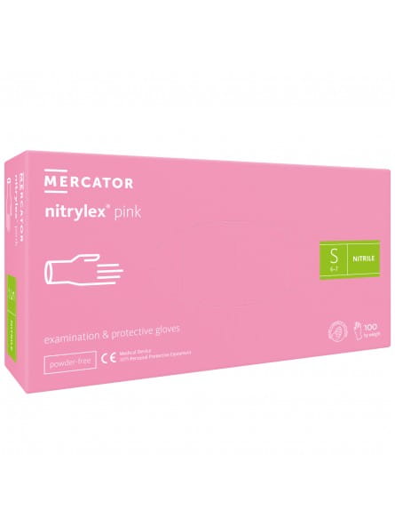 RĘKAWICZKI NITRYLOWE RÓŻOWE 100 SZT.