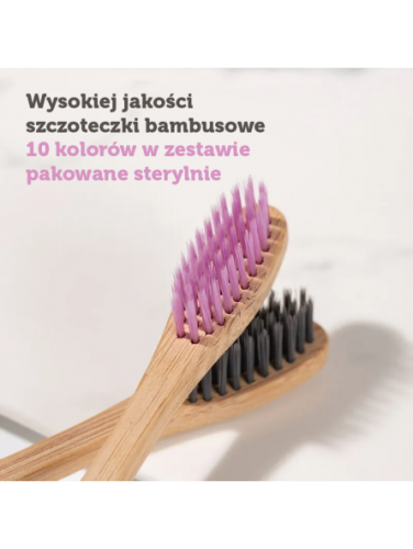 SZCZOTECZKI BAMBUSOWE ZESTAW KOLORÓW 10 SZT.