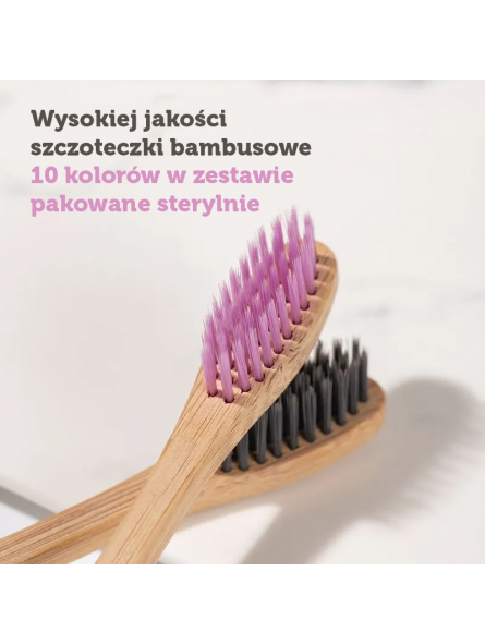 SZCZOTECZKI BAMBUSOWE ZESTAW KOLORÓW 10 SZT.