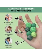 MAGNETYCZNE SENSORYCZNE KULKI ANTYSTRESOWE Z ETUI: ODCIENIE ZIELENI (4 SZTUKI)
