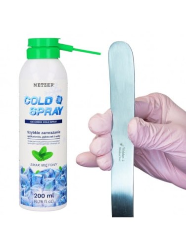 ZESTAW DO STYMULACJI JĘZYKA: SMAKOWY SPRAY + METALOWA ŁOPATKA
