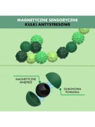 MAGNETYCZNE SENSORYCZNE KULKI ANTYSTRESOWE Z ETUI: ODCIENIE ZIELENI (4 SZTUKI)