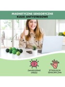 MAGNETYCZNE SENSORYCZNE KULKI ANTYSTRESOWE Z ETUI: ODCIENIE ZIELENI (4 SZTUKI)